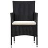 vidaXL 5-tlg. Garten-Lounge-Set mit Auflagen Poly Rattan Schwarz