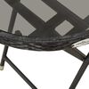vidaXL Beistelltisch Schwarz 60 cm Poly Rattan und Hartglas