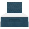 vidaXL Ottoman-Bett mit Matratzen & LEDs Dunkelblau 120x200 cm Samt