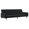 vidaXL Schlafsofa 2-Sitzer Schwarz Samt
