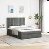 vidaXL Ottoman-Bett mit Matratze & LEDs Dunkelgrau 140x190 cm Stoff