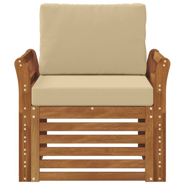 vidaXL Outdoor-Sofagarnitur mit Kissen Natur 75,5 x 63 x 73 cm