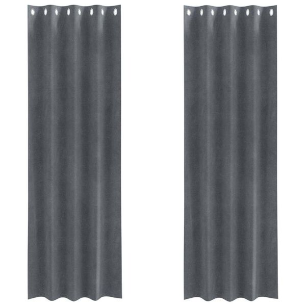 vidaXL Verdunkelungsvorh&auml;nge 2 pcs Hellgrau 140 x 260 cm Samt
