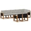 vidaXL Outdoor-Sofagarnitur mit Kissen 8 pcs Nat&uuml;rlich und Hellgrau