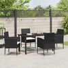 vidaXL Garten Essgruppe mit Kissen 5 pcs Schwarz Poly-Rattan