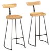 vidaXL Barhocker 2 Stk. 49x43x103 cm Mango Massivholz
