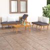 vidaXL 3-tlg. Garten-Lounge-Set mit Kissen Massivholz Akazie