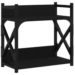 vidaXL Druckerst&auml;nder 2 Ablagen Schwarz 40x20x40 cm Holzwerkstoff