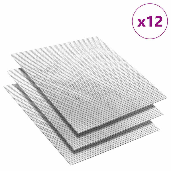 vidaXL Spiegel-Mosaikfliese Geometrisch 12 pcs Silber 30 x 30 cm Glas