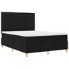 vidaXL LED Boxspringbett mit Matratze Schwarz 140 x 190 cm Stoff
