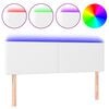 vidaXL LED Kopfteil Wei&szlig; 144x5x78/88 cm Kunstleder