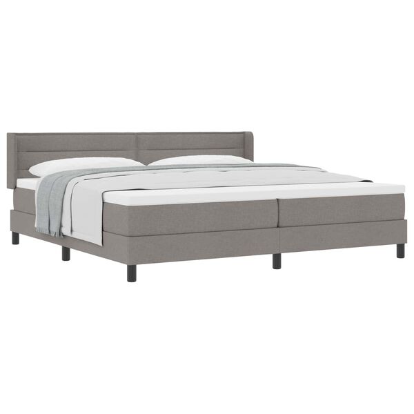 vidaXL Boxspringbett mit Matratze Taupe 200 x 200 cm Stoff