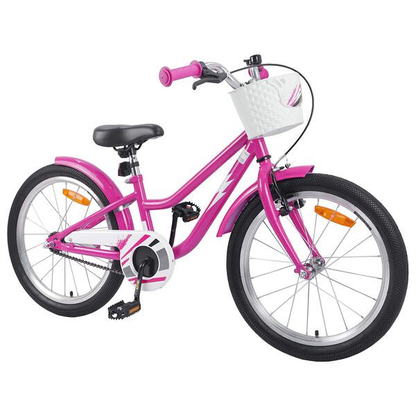 vidaXL Kinderfahrrad 18 Zoll f&uuml;r 5-7 Jahre alt Dunkelrosa