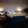 vidaXL Boxspringbett mit Matratze Blau 160x200 cm Samt