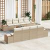 vidaXL Garten-Sofa-Set mit Kissen mit Speicher 9 pcs Beige Poly Rattan
