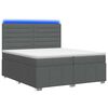 vidaXL LED Boxspringbett mit Matratze Dunkelgrau 200 x 200 cm Stoff