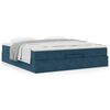 vidaXL Ottoman-Bett mit Matratze Dunkelblau 180x200 cm Samt