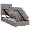 vidaXL LED-Speicherbett mit Matratze Taupe 90 x 200 cm Stoff