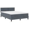 vidaXL Boxspringbett mit Matratze Dunkelgrau 140 x 190 cm Samt