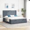 vidaXL Ottoman-Bett mit Matratzen Dunkelgrau 180x200 cm Samt