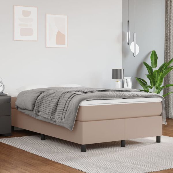 vidaXL Boxspringbett Matratze Cappuccino-Braun 120x200cm Kunstleder