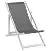 vidaXL Klappbarer Strandstuhl 2 Stk. Aluminium und Textilene Grau