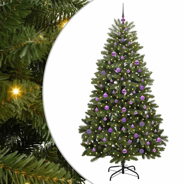 vidaXL K&uuml;nstlicher Weihnachtsbaum Gr&uuml;n 210 cm PVC und Metall