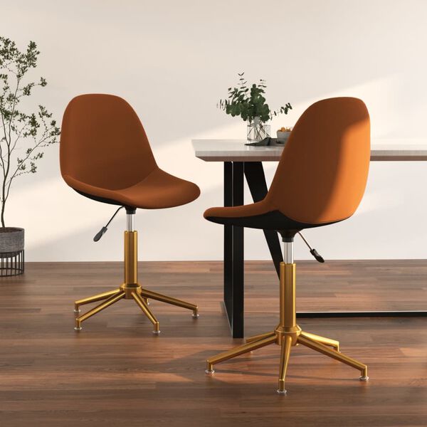 vidaXL Esszimmerst&uuml;hle 2 Stk. Drehbar Braun Samt