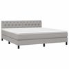 vidaXL Boxspringbett mit Matratze & LED Hellgrau 160x200 cm Stoff