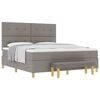 vidaXL Boxspringbett mit Kopfteil Taupe 200 x 180 cm Stoff