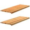 vidaXL Fensterb&auml;nke 2 Stk. Hellbraun 110x40x2 cm Massivholz Eiche