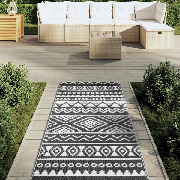 vidaXL Outdoor-Teppich ARAKIL Schwarz 80x250 cm PP