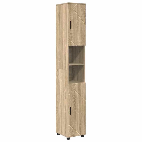 vidaXL Badezimmerschrank mit Speicher Sonoma-Eiche 30 x 35 x 192 cm