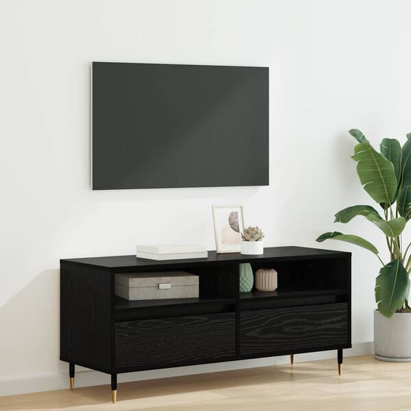 vidaXL TV-Schr&auml;nk Schwarz Eichen-Optik 100 x 34,5 x 44,5 cm
