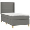 vidaXL Boxspringbett mit Matratze & LED Dunkelgrau 90x190 cm Stoff