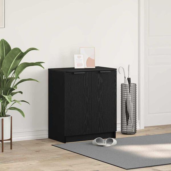 vidaXL Schuhschrank Schwarz Eichen-Optik 59 x 35 x 70 cm Holzwerkstoff