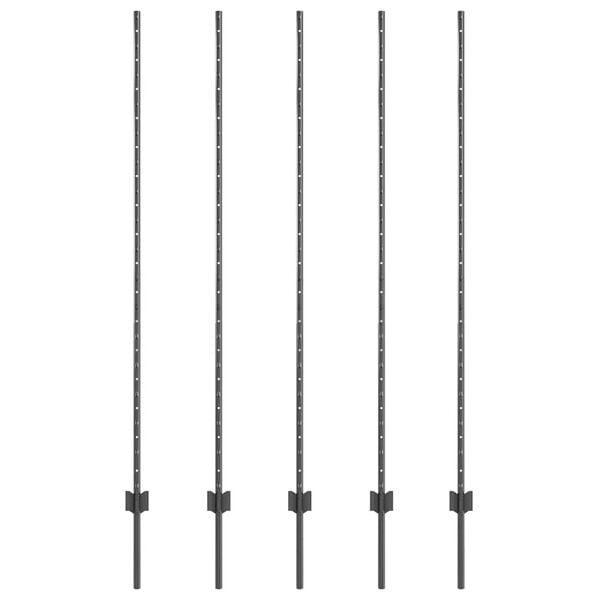 vidaXL Zaunpfosten 5 pcs Grau 150 cm Stahl