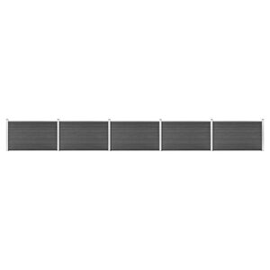 vidaXL Zaunelement Set WPC 872x105 cm Schwarz
