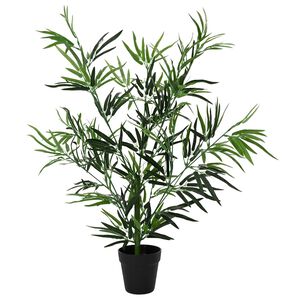 vidaXL Kunstbambusbaum Gr&uuml;n 90 x 14 x 80 cm Stoff und Bambus