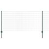 vidaXL Zaun mit Pfosten Gr&uuml;n 1 x 25 m Stahl und PVC