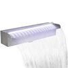 vidaXL Pool-Wasserfall Font&auml;ne mit LEDs Rechteckig Edelstahl 45 cm