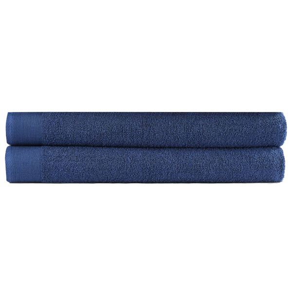 vidaXL Saunatuch-Set 2-tlg. Baumwolle 450 g/m&sup2; 80x200 cm Marineblau