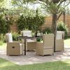vidaXL Garten Essgruppe 5 pcs Beige und Hellgrau Poly-Rattan
