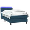 vidaXL Boxspringbett mit Matratze & LED Dunkelblau 80x220 cm Samt