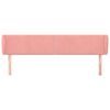 vidaXL Kopfteil mit Ohren Rosa 203x23x78/88 cm Samt