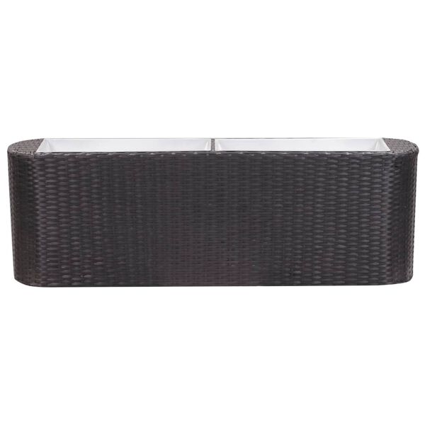 vidaXL Garten-Hochbeet 120×24×40 cm Poly Rattan Schwarz