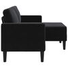 vidaXL 2-Sitzer-Sofa mit Chaiselongue L-förmig Schwarz 125 cm Samt
