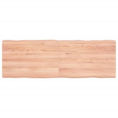 vidaXL Tischplatte 120x40x6 cm Massivholz Eiche Behandelt Baumkante