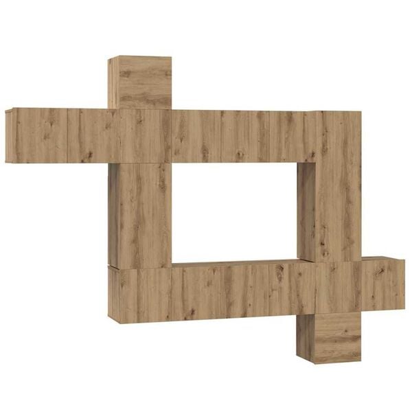 vidaXL TV-Schrank-Set 10 pcs Artisan-Eiche 30,5 x 30 x 90 cm