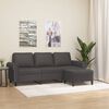 vidaXL 3-Sitzer-Sofa mit Hocker Grau 180 cm Kunstleder
